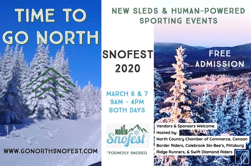 promotional flyer for GoNorth SnoFest hosted by the North Country Chamber of Commerce